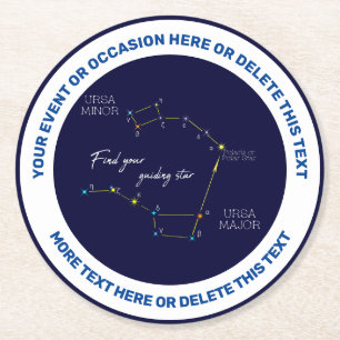 Northern Hemisphere Finding Polaris Runder Pappuntersetzer