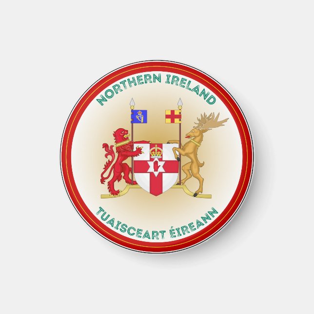 Northern Ireland Coat of Arms Circle Shape Magnet (Vorne)