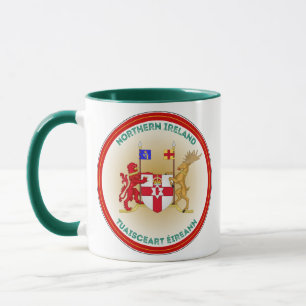 Northern Ireland Coat of Arms Circle Shape Tasse