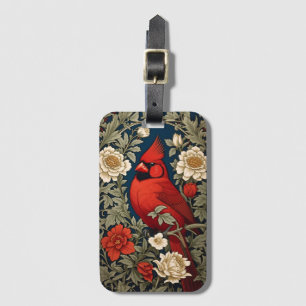 Northern Kardinal Floral William Morris Inspiriert Gepäckanhänger