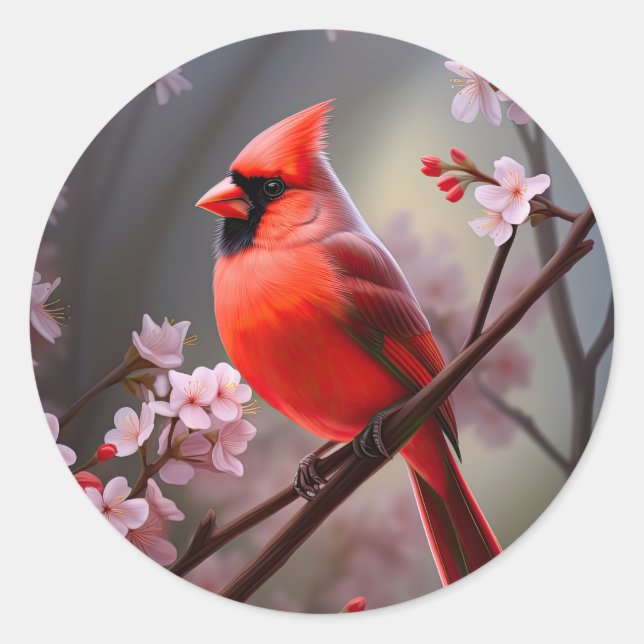 Northern Kardinal Ohio Red Bird Stickers (Vorderseite)