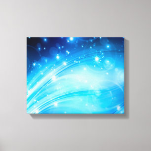 Northern Light Stars blau + Ihr Text & Ideen Leinwanddruck