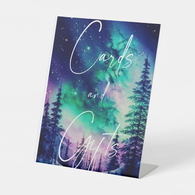 Northern Light Wedding Cards & Gifts Pedestzeichen Sockelschild (Vorderseite)