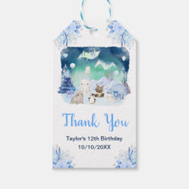 Northern Lights Animals Birthday Party Thank You Geschenkanhänger