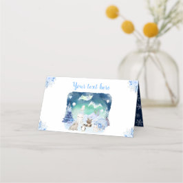 Northern Lights Arctic Animals Baby Dusche Platzkarte