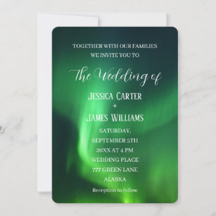 Northern Lights Aurora Borealis Elegante Hochzeit Einladung