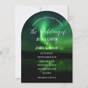 Northern Lights Aurora Borealis Elegante Hochzeit Einladung