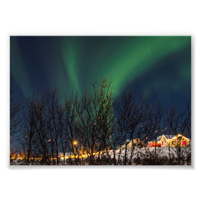Northern Lights - Aurora Borealis Island Fotodruck (Vorne)