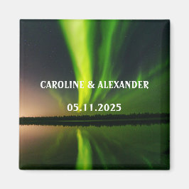 Northern Lights Aurora Borealis Night Sky Wedding Magnet