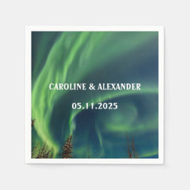 Northern Lights Aurora Borealis Night Sky Wedding Serviette
