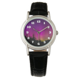 Northern Lights Aurora Borealis Starry Night Sky Armbanduhr