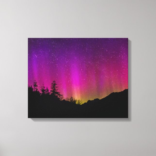 Northern Lights Aurora Borealis Starry Night Sky Leinwanddruck (Vorderseite)
