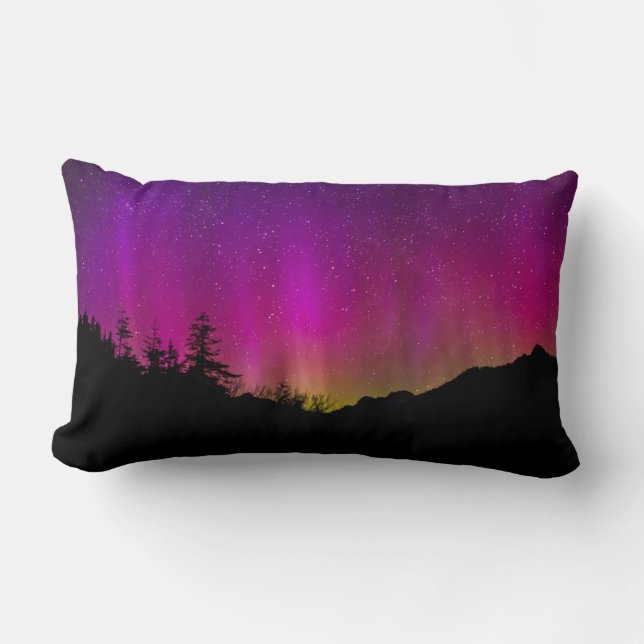Northern Lights Aurora Borealis Starry Night Sky Lendenkissen (Vorderseite)