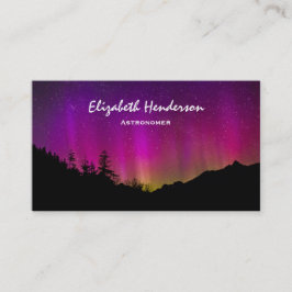 Northern Lights Aurora Borealis Starry Night Sky Visitenkarte