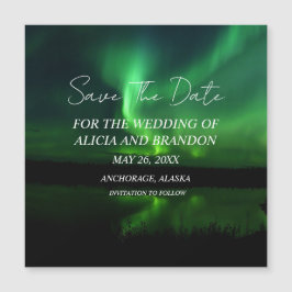Northern Lights Aurora Borealis Wedding Magnet