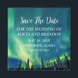 Northern Lights Aurora Borealis Wedding Magnet<br><div class="desc">Elegante,  moderne,  trendige Aurora Borealis Wedding,  Save the Date Magnet. Nordlichter,  Alaska. Sie können es mit Ihren Daten personalisieren.</div>