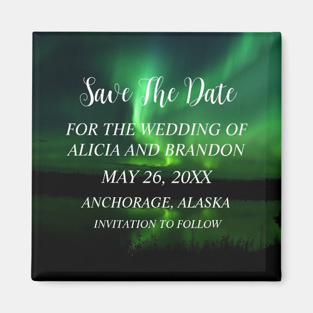 Northern Lights Aurora Borealis Wedding Magnet (Vorne)