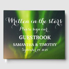 Northern Lights Aurora Starry Night Wedding Gästebuch