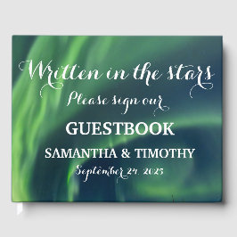 Northern Lights Aurora Starry Night Wedding Gästebuch