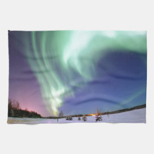 Northern Lights Chic Band of Lights Jade Glow Handtuch