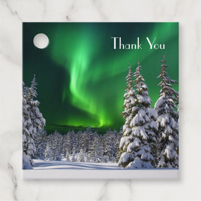 Northern lights during winter geschenkanhänger (Vorderseite)