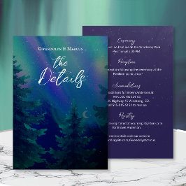 Northern Lights Forest Details Enclosure Card RSVP Karte