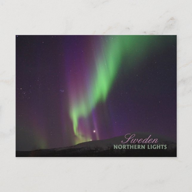 Northern Lights in Lappland, Schweden Postkarte (Vorderseite)