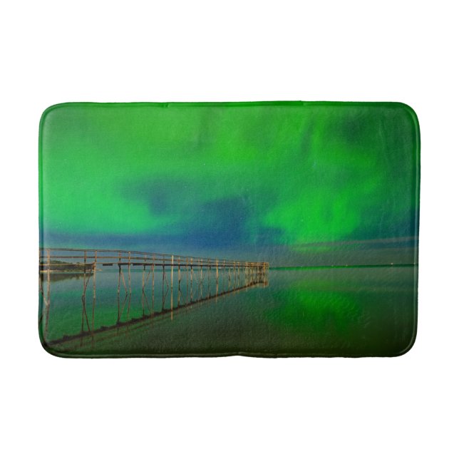 Northern Lights | Lake Winnipeg Canada, Manitoba Badematte (Vorderseite)