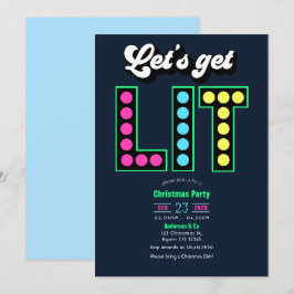 Northern Lights Lets Get Lit Retro Christmas Party Einladung