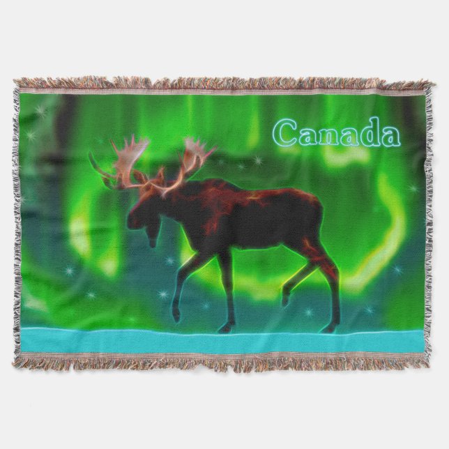 Northern Lights Moose Decke (Vorderseite)