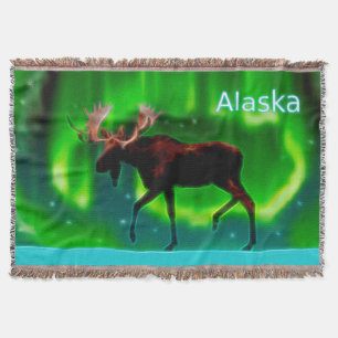 Northern Lights Moose Decke