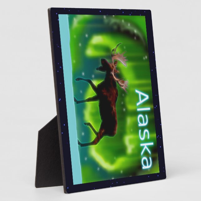 Northern Lights Moose Fotoplatte (Seite)