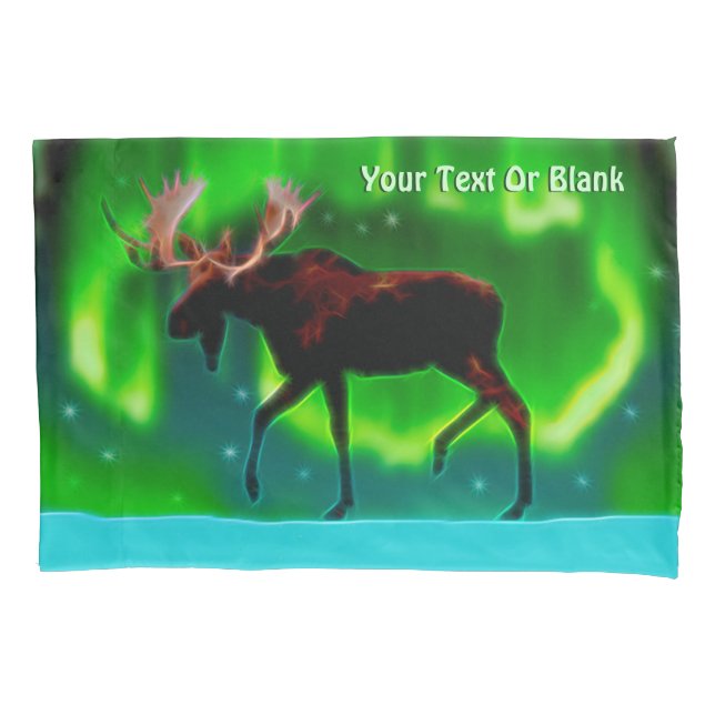 Northern Lights Moose Kissenbezug (Vorderseite)