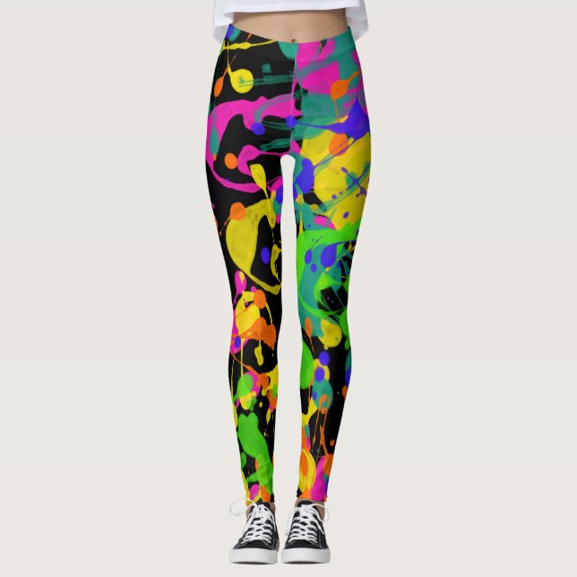 Northern Lights Paint Spritzer Leggings (Vorderseite)