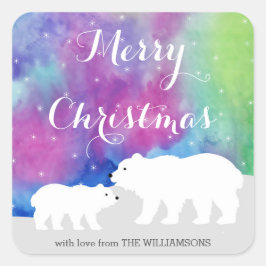 Northern Lights Personalisiert Holiday Stickers