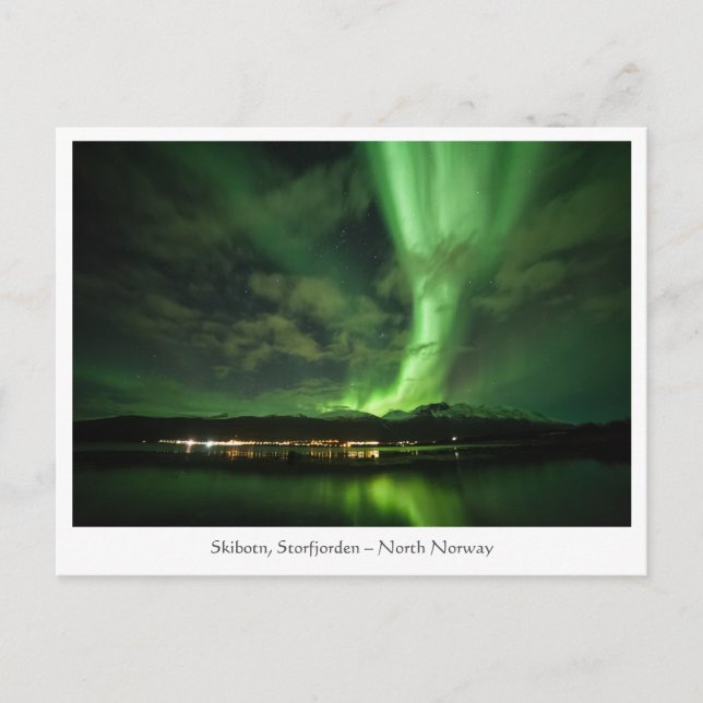 Northern Lights Skibotn Postkarte (Vorderseite)