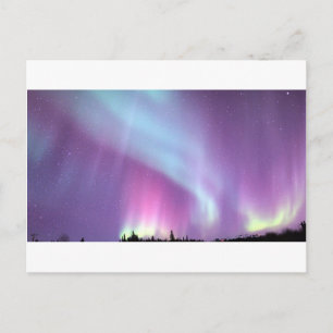 Northern Lights Sky Winter Alaska Stars Postkarte