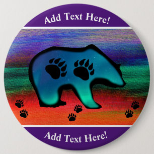 Northern Lights Spirit Bear Button