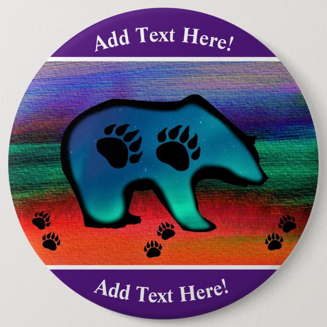 Northern Lights Spirit Bear Button (Vorderseite)