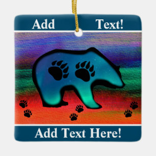 Northern Lights Spirit Bear Keramik Ornament