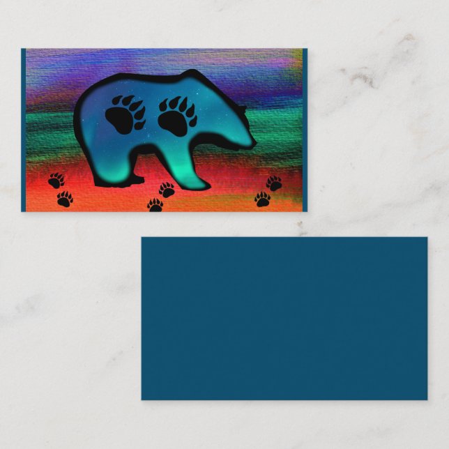 Northern Lights Spirit Bear Visitenkarte (Vorne/Hinten)