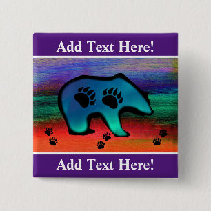 Northern Lights Spirit Black Bär Button