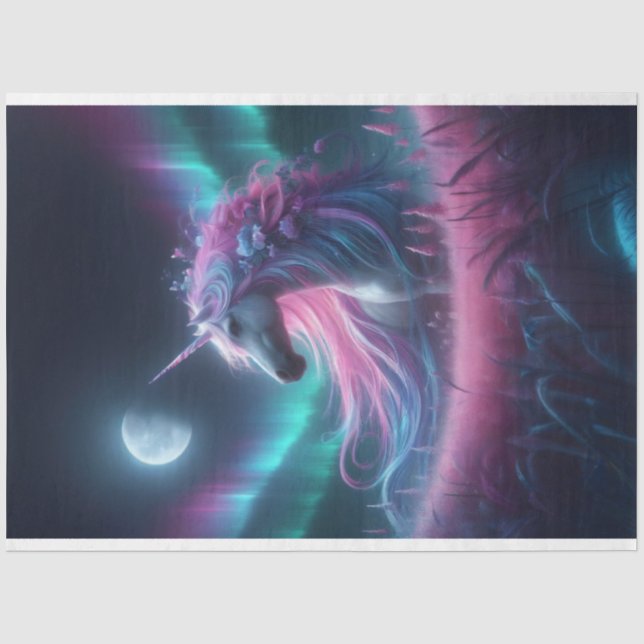 Northern Lights Unicorn 2 Gewebepapier Seidenpapier (Vorderseite)