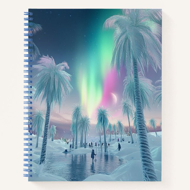 Northern Lights Winter Wonderland Notebook Notizbuch (Vorderseite)