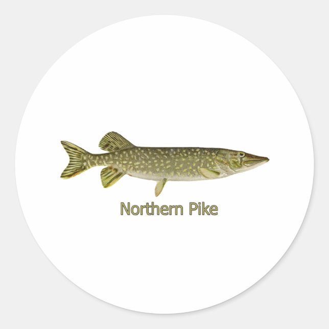 Northern Pike Art (Titel) Runder Aufkleber (Vorderseite)