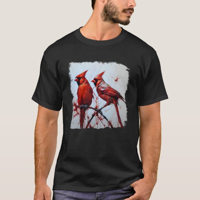 Northern Red Kardinal Ink Art Redbird Pullover (Vorderseite)
