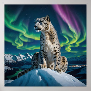„Northern Sky Wanderer“ – Schneeleoparden-Porträt Poster