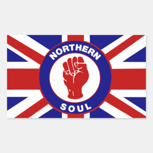 Northern Soul Union Jack Rechteck-Aufkleber Rechteckiger Aufkleber