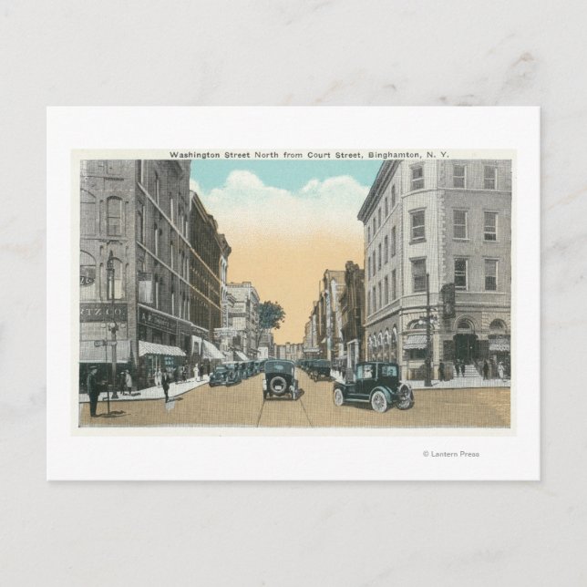 Northern View of Washington Street vom Court Postkarte (Vorderseite)