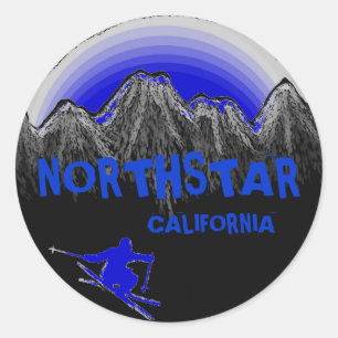 Northstar California Blue Theme Skier Aufkleber